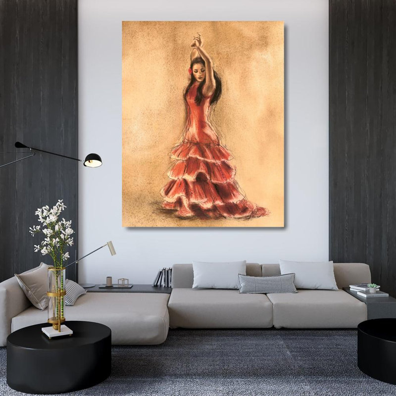 Danseuse de flamenco I, H 46 po x l 36 po