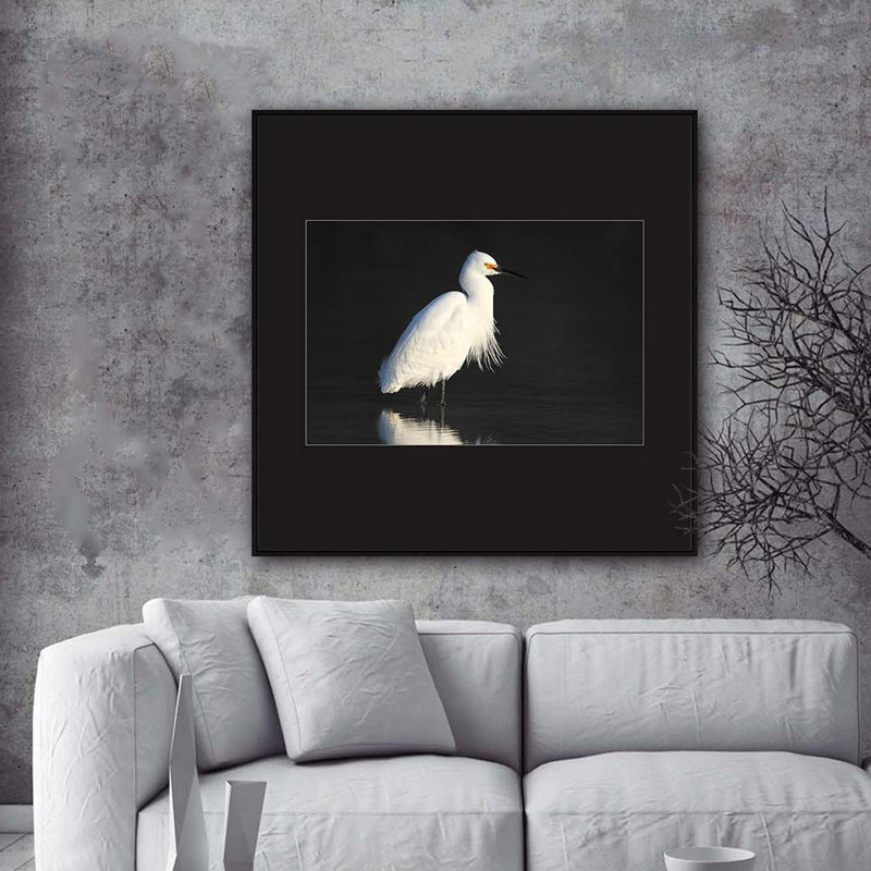 " H04 A Bird Standing ", 16" H x 16" W x 1.5" D, Black
