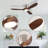 Parzy 52" Flush Mount Ceiling Fan Solid Wood Blades Ceiling Fan With Light With Remote Control