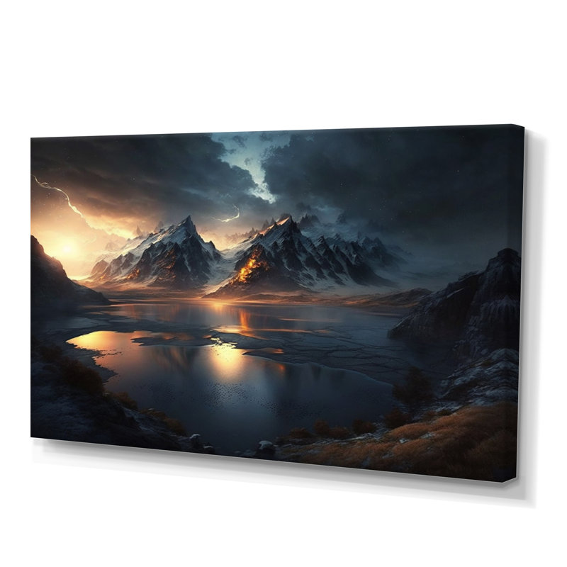 Mountain River - reproduction sur toile, H 30 po x l 40 po x P 1,5 po, Toile tendue