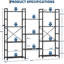 138cm H x 158cm W Steel Bookcase-2088344824