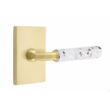 Select Round Privacy (Bed & Bath) Door Lever with Rectangle Rosette