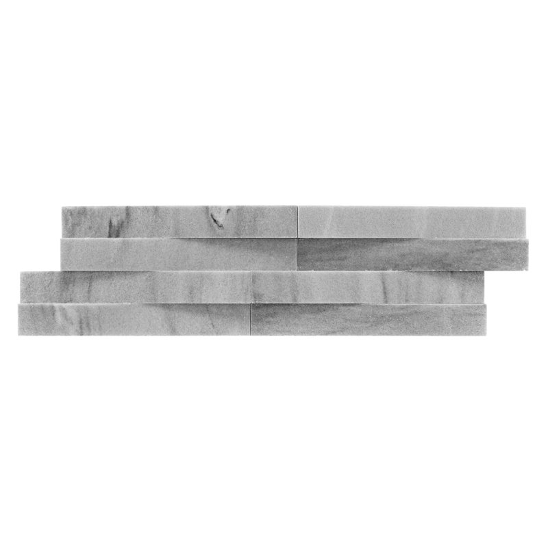 Weave Panel 6in.x22in. Honed Marble Wall Tile, Lunar