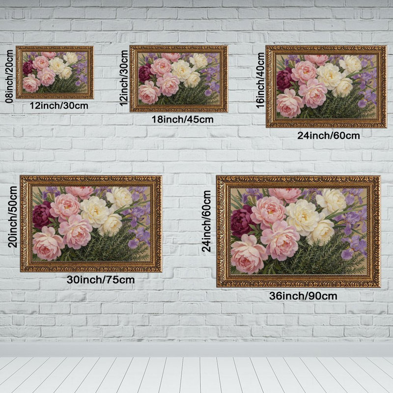 Cadre mural rétro rose, blanc et violet, L 16 po x l 24 po