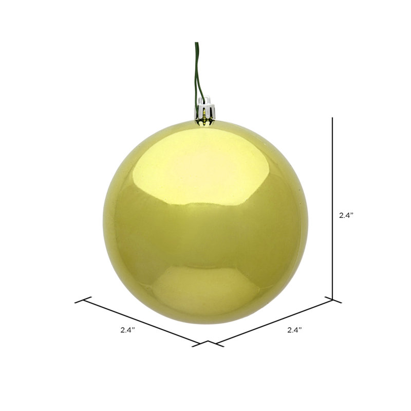 2" Shatterproof Bauble, Lime Shiny