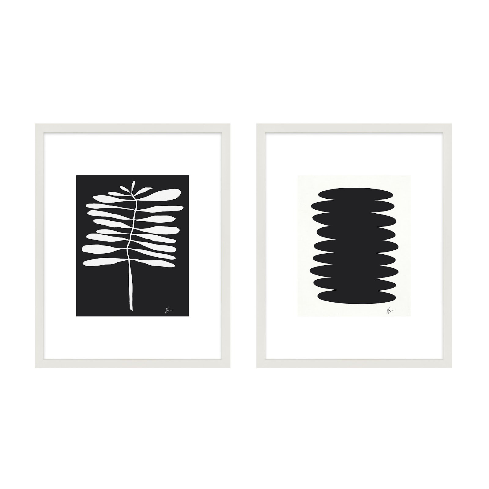 Flora 5&6 by Lee Lessem, White Framed, 50" H x 80" W x 1.25" D