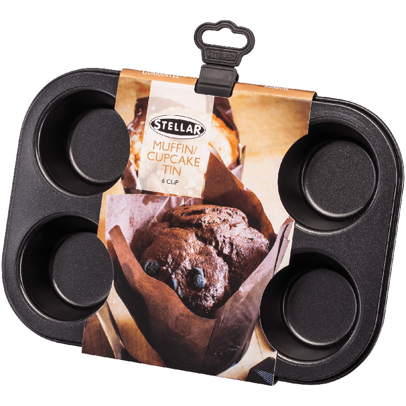 Stellar, Bakeware - Non - Stick 6 Cup Muffin Tin