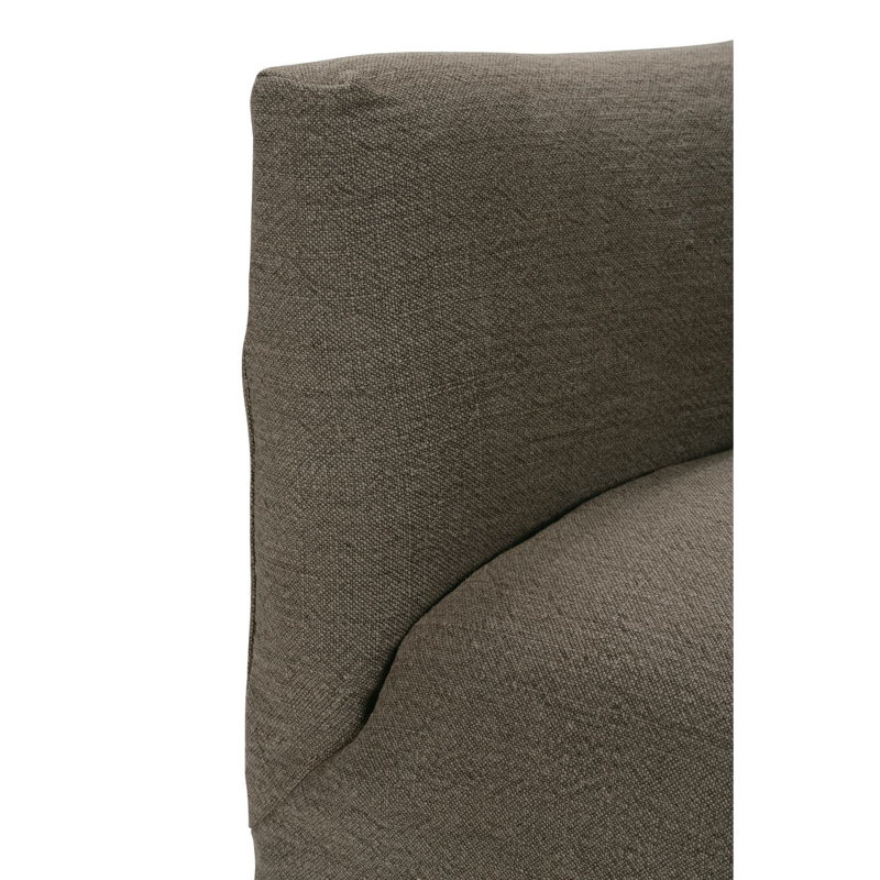 Mocha Noel Slipcovered Swivel Chair, Bark Linen (15061-80)