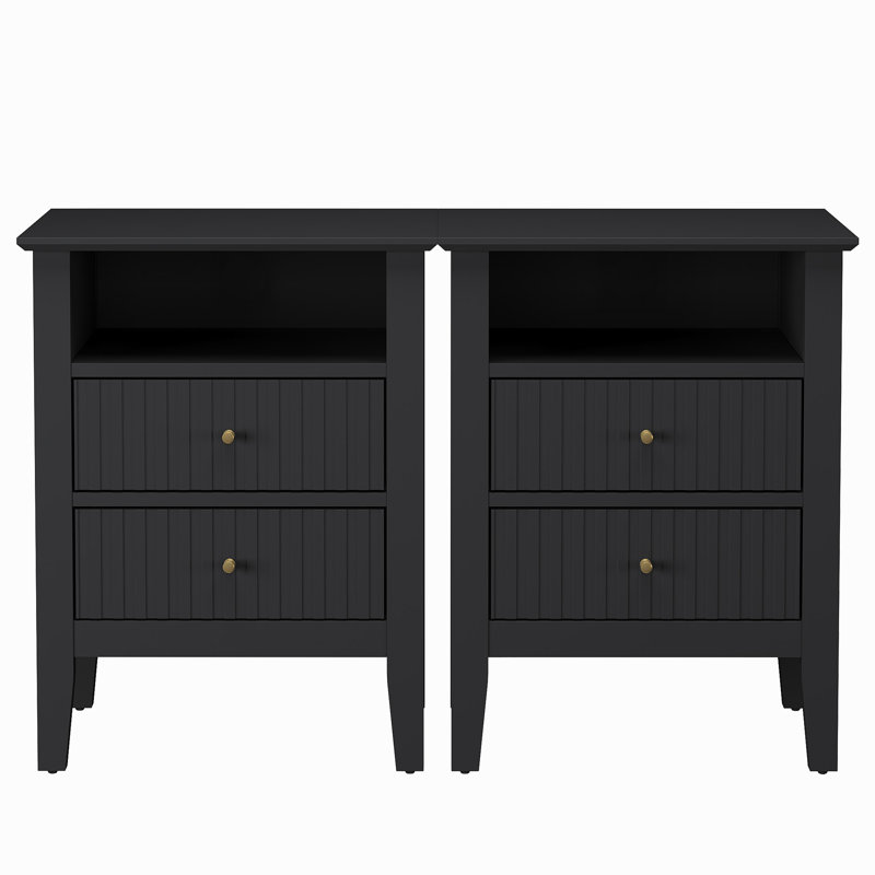 Nightstand With 2 Drawers, Set of 2