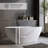 Solid Surface Matte Tub, Solid Surface Soaking Tub, Stone Resin Freestanding Bathtub, Thick Edge Stand Alone Tubs With Overflow, Pop-Up Drain, Matte White (Oval)