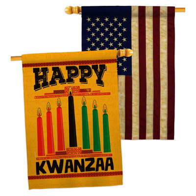 Double Sided 40'' H x 28'' W Polyester Kwanzaa House Flag