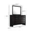 Ensemble de commode et miroir 2 pièces Ica, façades chambrées, bois noir