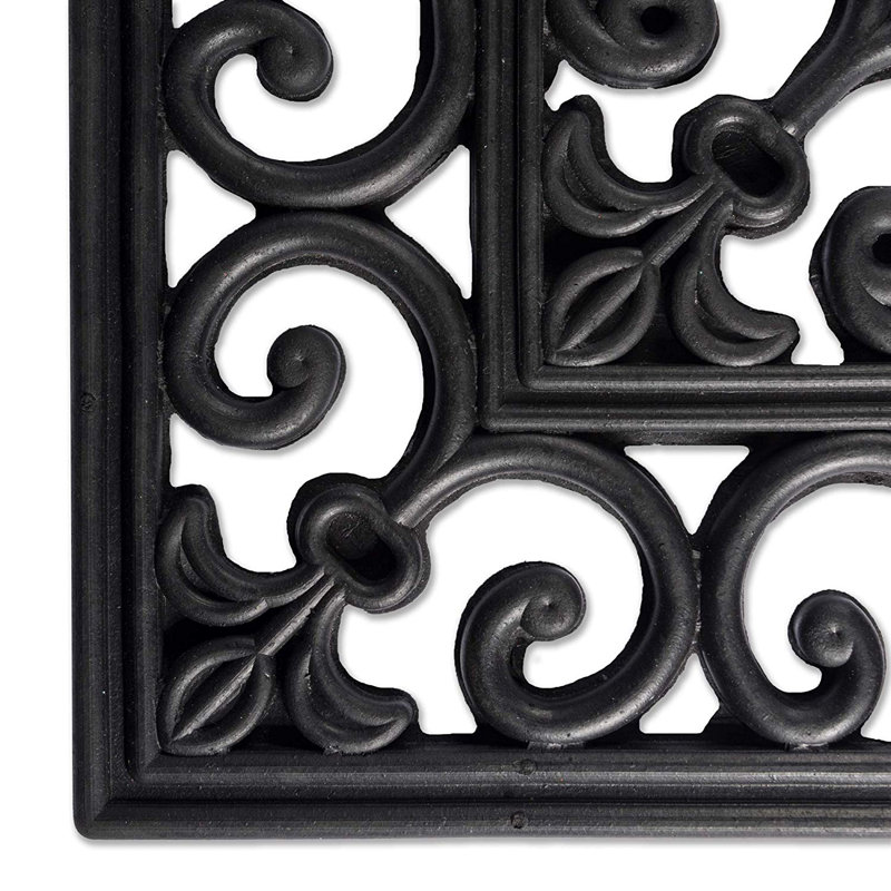 Paillasson anti-dérapant pour l'extérieur à motif de treillis 30 po x 18 po Docia