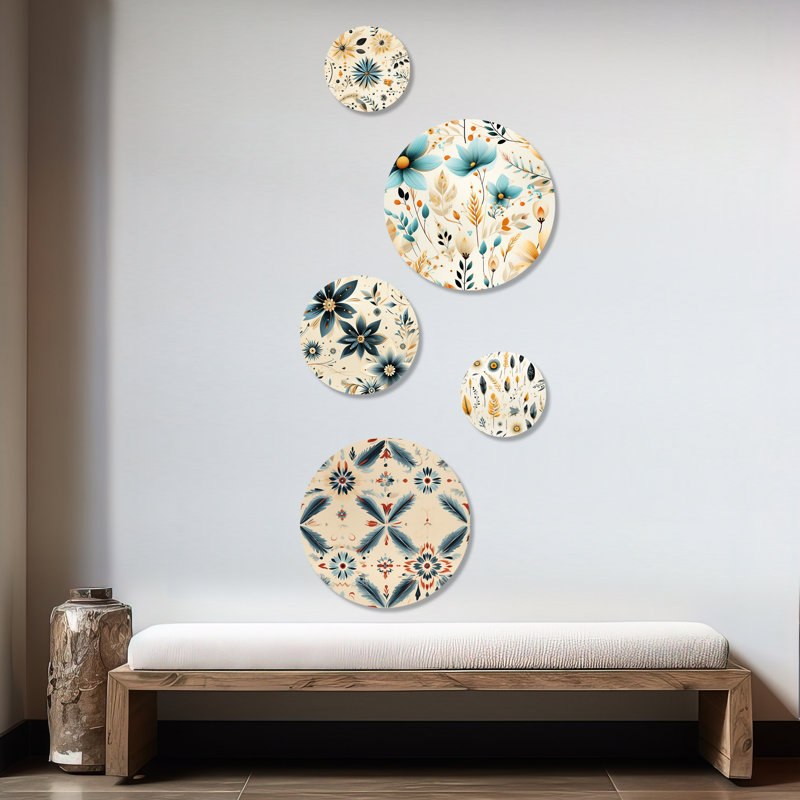Thorin - Geometric Modern Round Wall Art Set Of 5