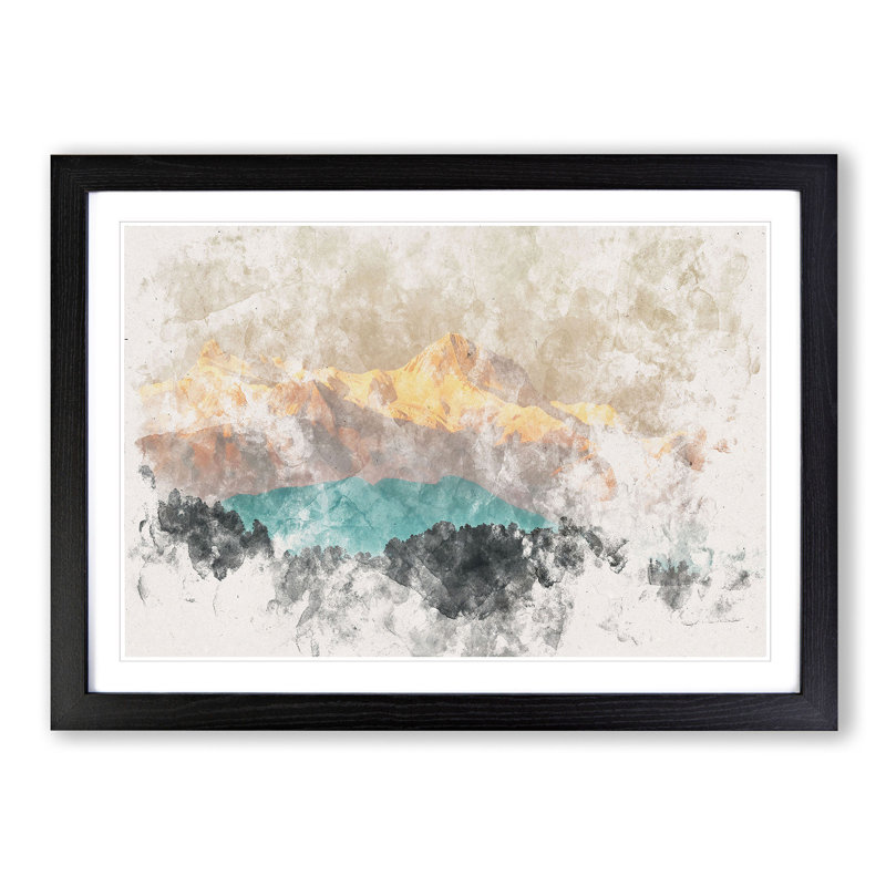 Mountains in Pokhara Nepal - Picture Frame Graphic Art Print, 33cm H x 45cm W x 2cm D, Black Framed