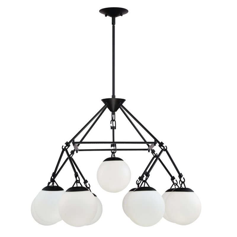 Lustre classique/traditionnel 9 lumières ombrée Ison, Dos plat