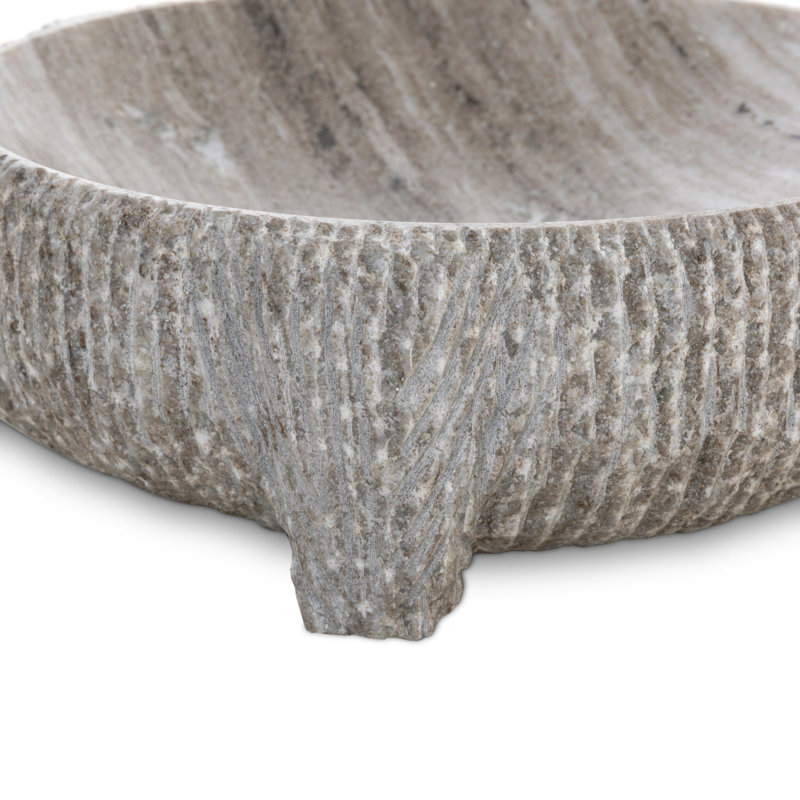 Montero Bowl, Antique White Marble
