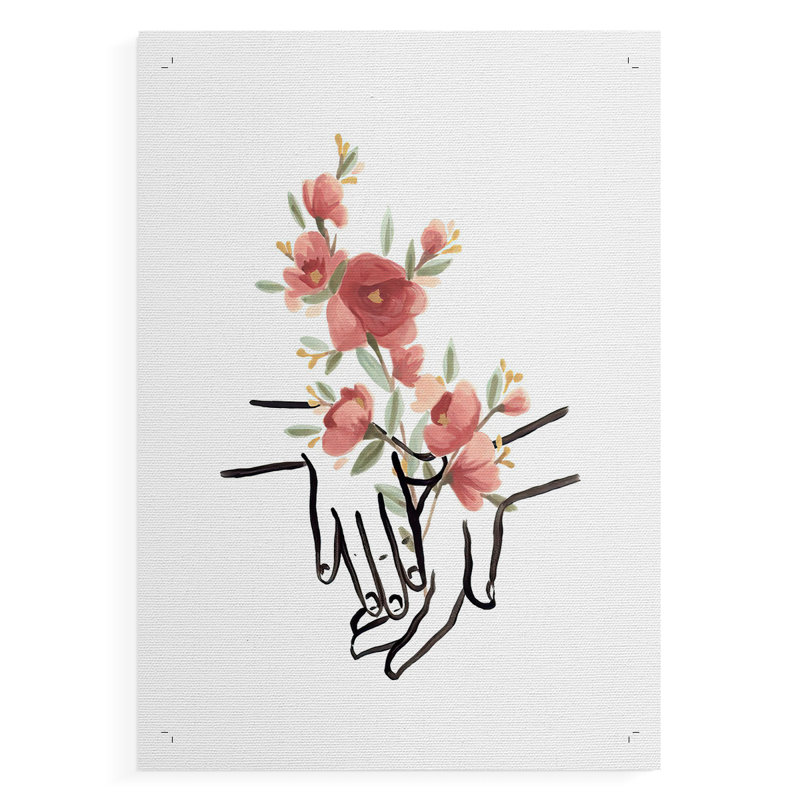 HandsAndFlowersIII -Canvas Print Only - NOT FRAMED, 12" H x 8" W