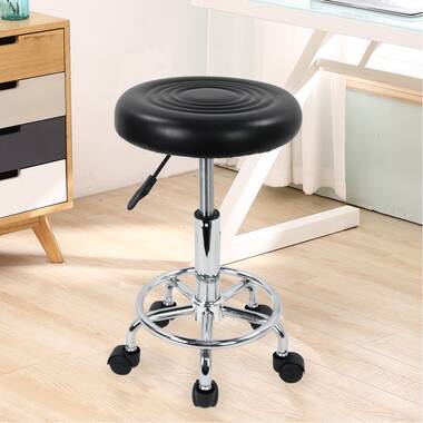 VIVO Black 2-in-1 Ergonomic Footrest with Wheels, Height