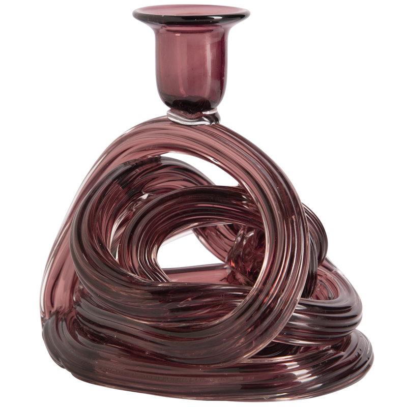 Porte-bougie en verre mauve 6 "H, Mauve