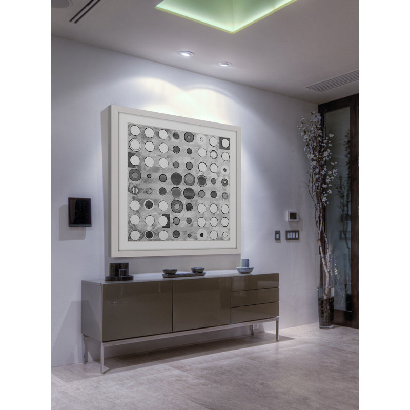 « inconsistent cercles », reproduction d’art encadrée, H 12 po x l 12 po x P 1,5 po, Cadre blanc