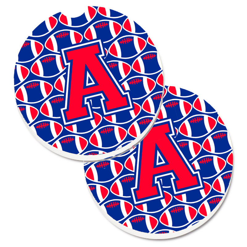 Sous-verre de football, A, Cramoisi de Harvard / bleu de Yale