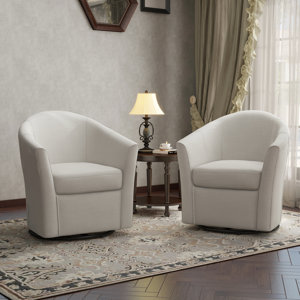 Aunna 30.7'' Wide Swivel Barrel Chair