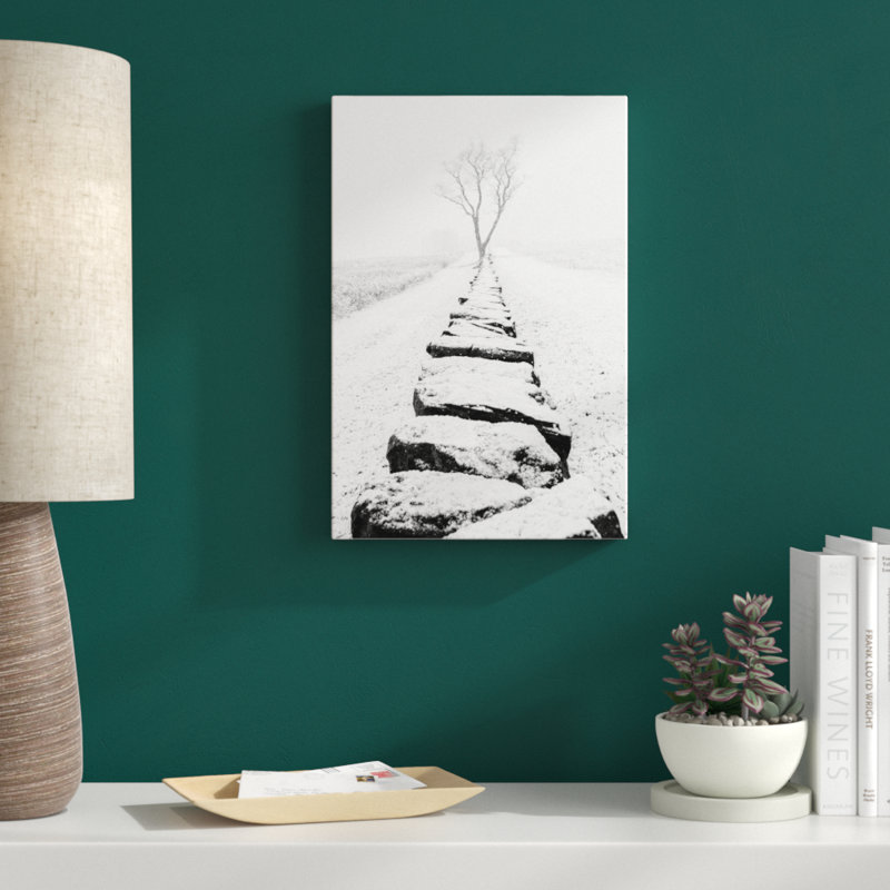 Snowy Stone Wall by Aledanda - No Frame Print on Canvas, 46cm H x 30cm W x 3.8cm D