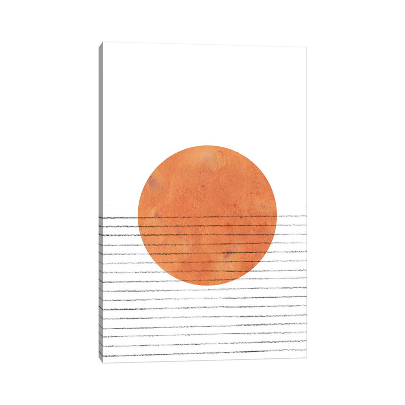 Burnt Orange Sun by Whales Way - Wrapped Canvas Print, 20.32 cm H x 30.48 cm W