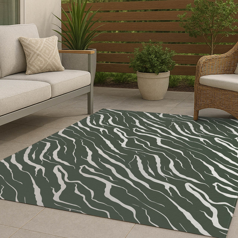 Tapis d'extérieur antidérapant Lush Cracks, Rectangle 4pi x 6 pi