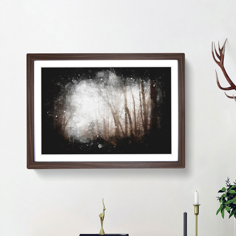 Woodland Road - Framed Print, 33cm H x 45cm W x 2cm D, Walnut Framed