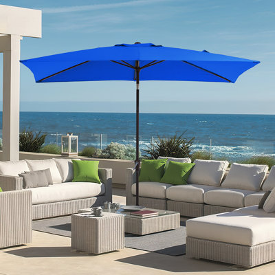 Le 10' x 6' 5" Rectangular Tilt Market Umbrella