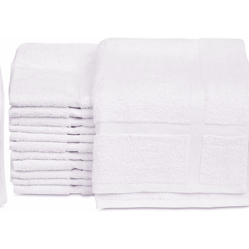 EcoDry Cotton Blend Hotel Bath Mat - 18x25 Inches, Lightweight, Quick-Drying, Machine Washable, 12 Pack