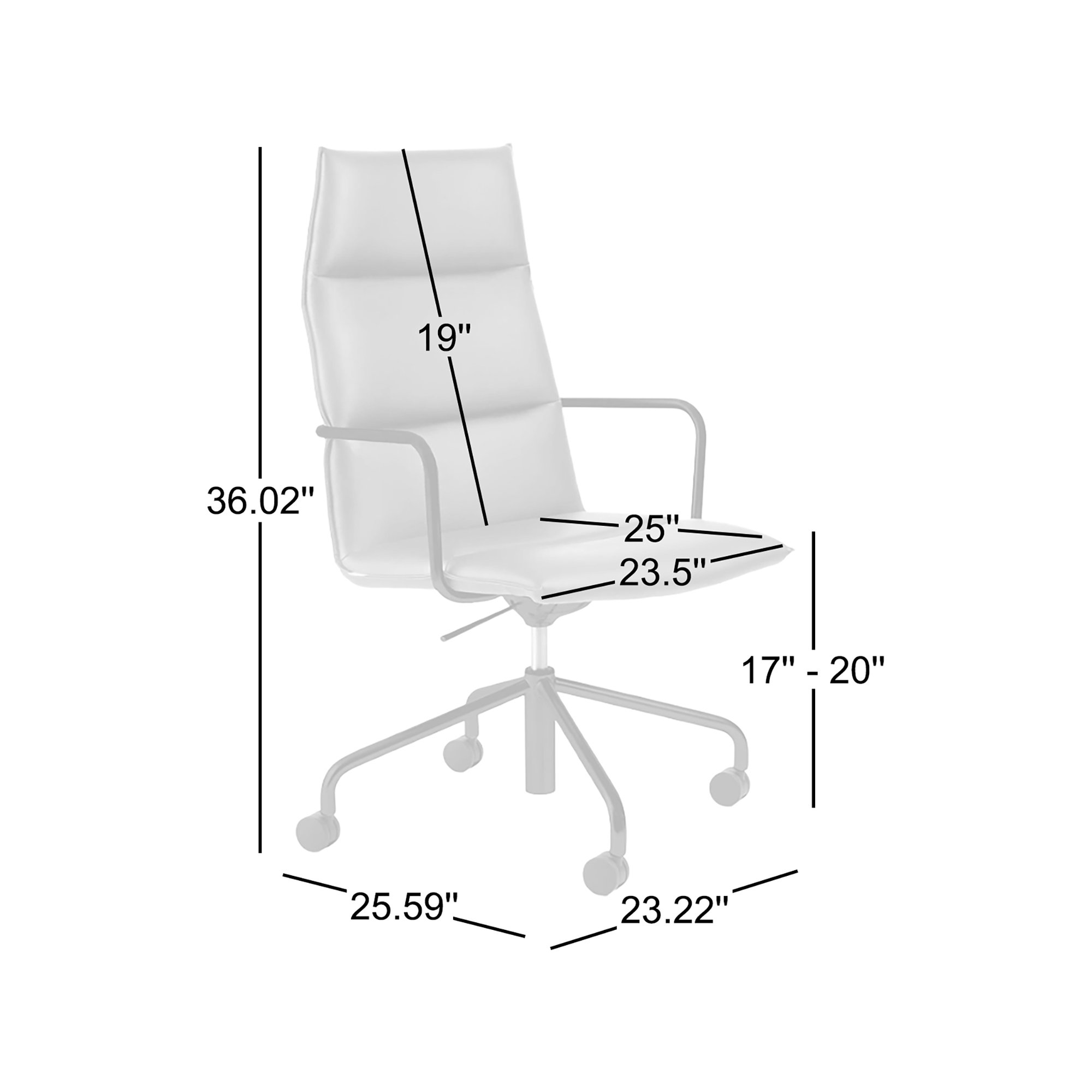 Meredith Swivel Office Chair, Black, Faux Leather Tan 