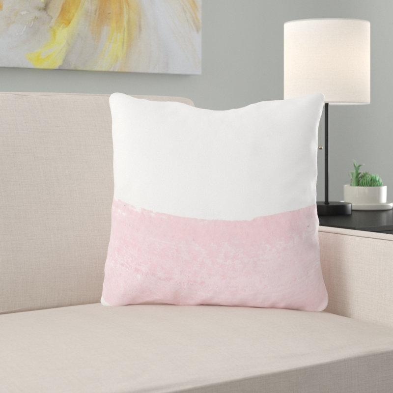 Housse et insert de coussin carré extérieur peint à la main Wenner, Microsuède, Intérieur