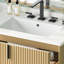 Meuble-lavabo en céramique de 30 po avec cloison de tiroir intelligente, glissières à fermeture en douceur et conception de déversement pour des salles de bain fonctionnelles Rangement intelligent, conception cannelée, comptoir brillant Entretien facile-1748708798