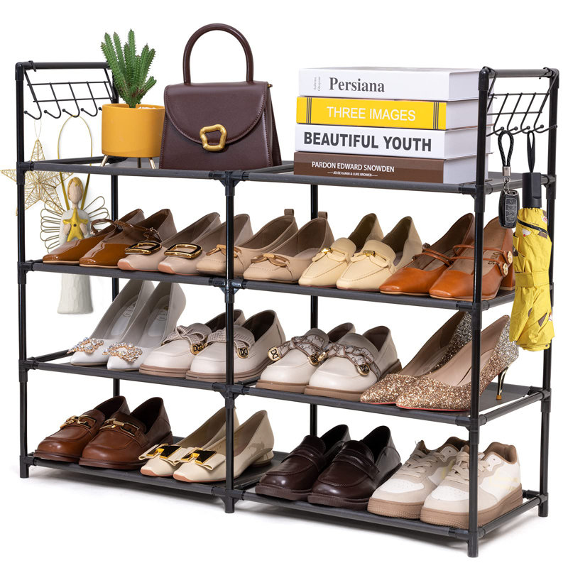 16 Pair Stackable Shoe Rack