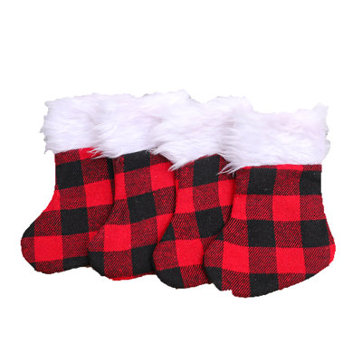 7'' Plaid Fabric Hanging Figurine Ornament