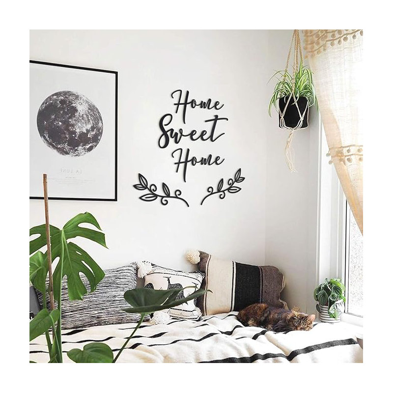 Home Sweet Home Metal Wall Art - Home Living Room Entryway Decor