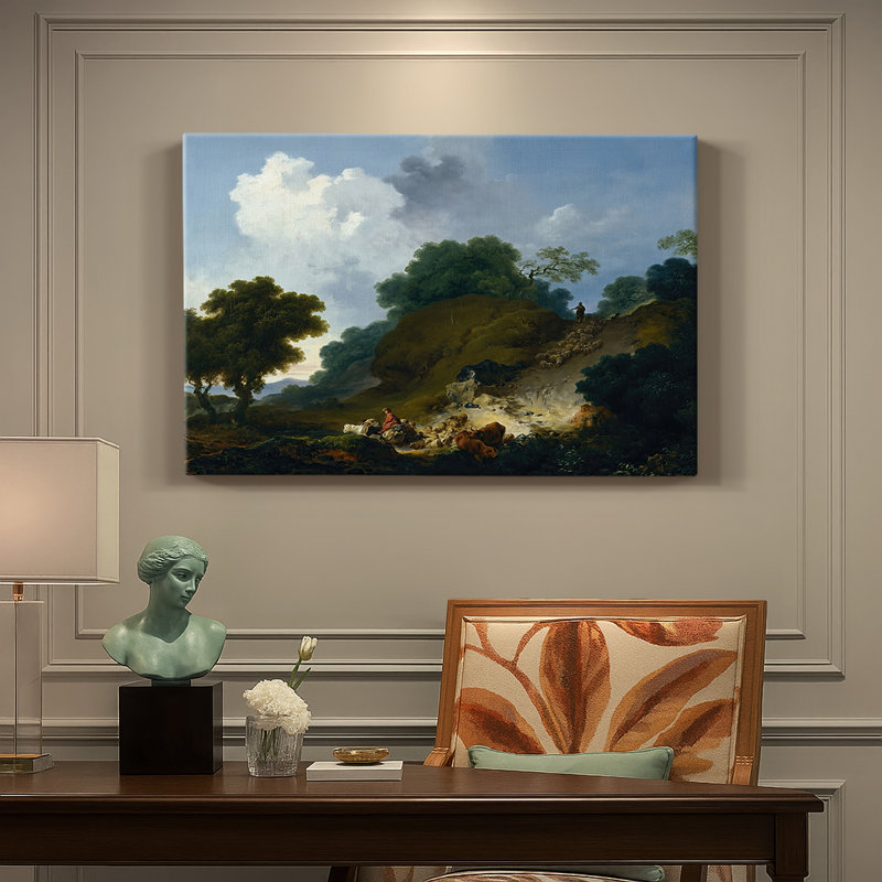 Jean "The Return of the Herd" - Art mural de qualité musée sur toile tendue, 8 x 12