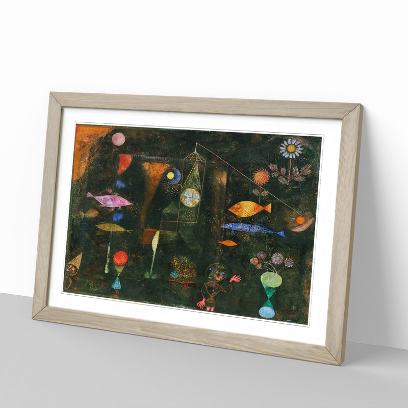 Fish Magic by Paul Klee - Framed Print, 48cm H x 65cm W x 2cm D, Oak Framed