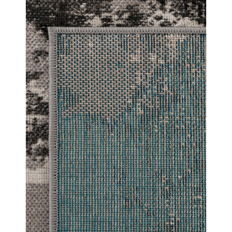 Tapis bleu / gris, Rectangle 3 pi 3 po x 5 pi 3 po