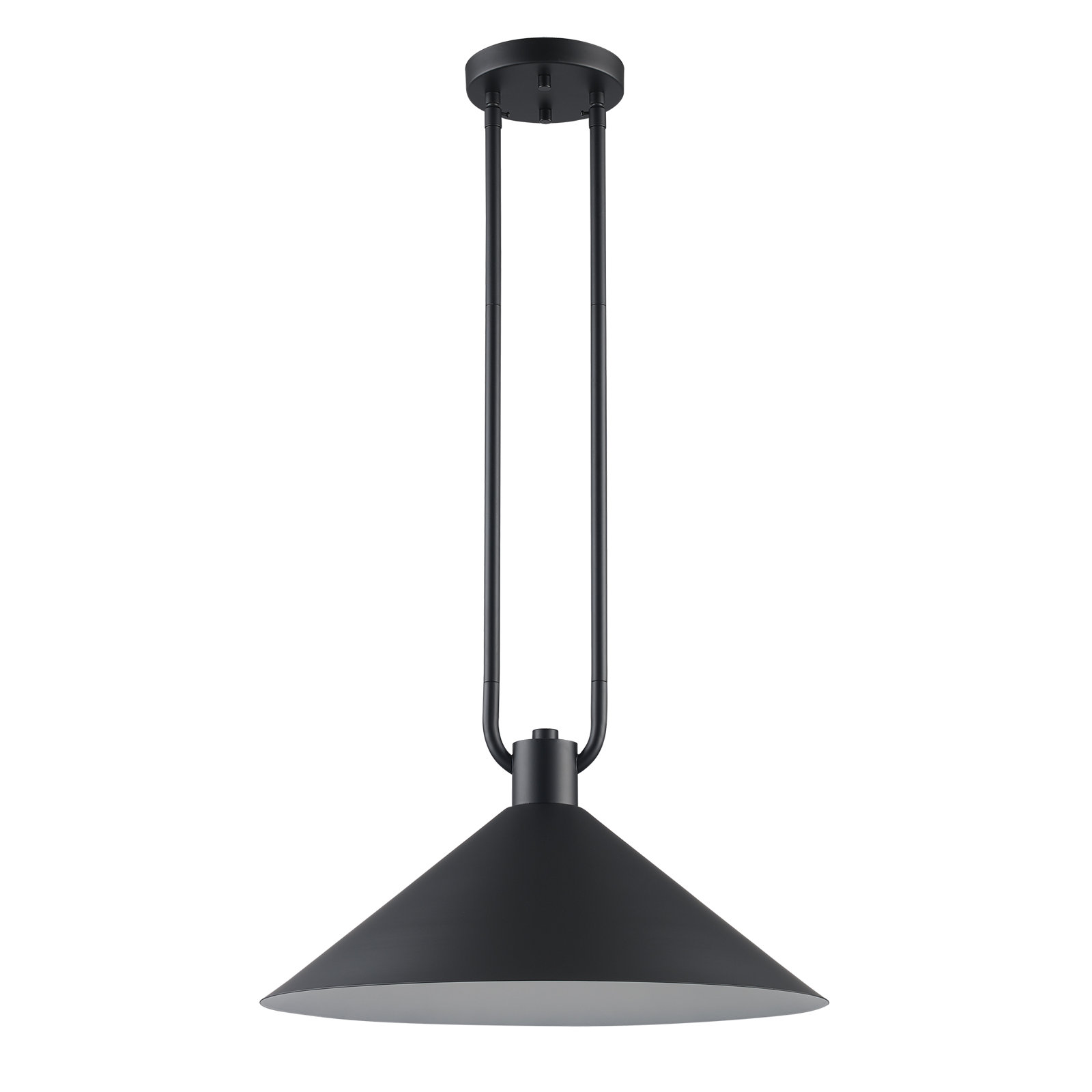 Fayra Dimmable Single Light Pendant, Black, 11.75" H x 17" W x 17" D