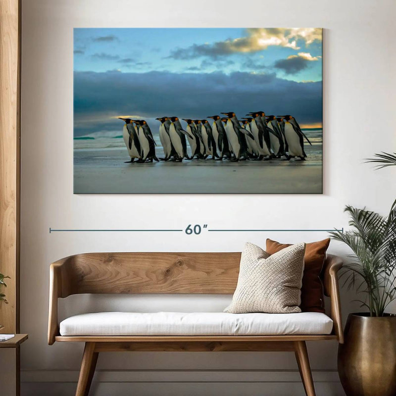 Brampt Waddling Penguins, 34" H x 51" W