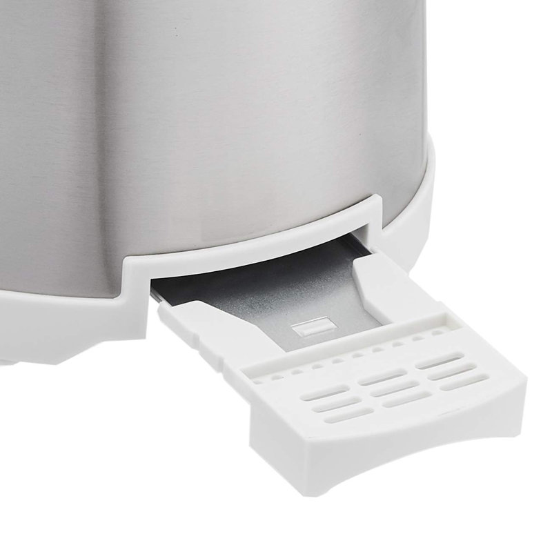 Brushed Silver 2-Slice Toaster with Crumb Tray and 6 Settings