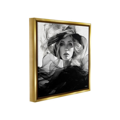 " Woman & Flowing Fabrics Floater Frame " by RB