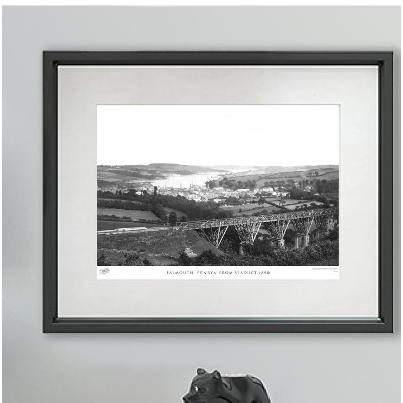 Falmouth, Penryn From Viaduct 1890 - Single Picture Frame Print, 60cm H x 80cm W x 2.3cm D