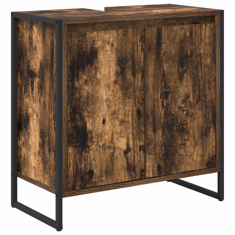 Freestanding Under Sink Cabinet, Smoke Oak