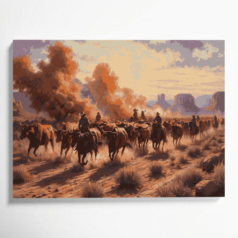 Art mural sur toile 61 "Southwestern Cowboy", H 12 po x l 18 po