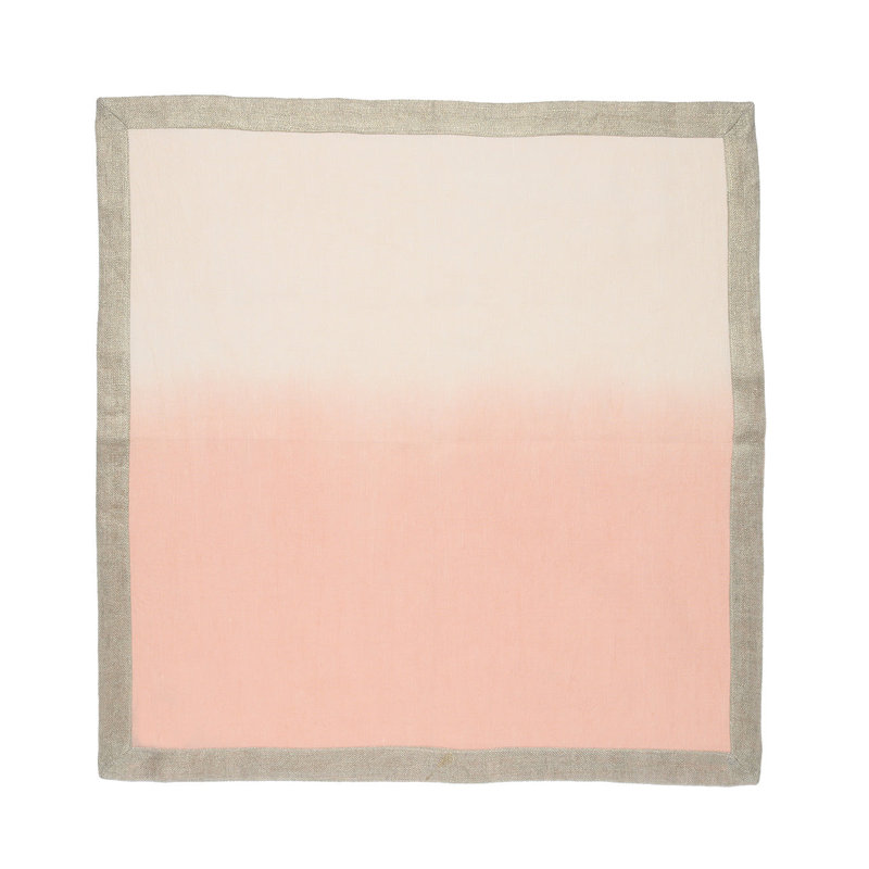 Dip Dye Linen Napkin, Blush/Gold